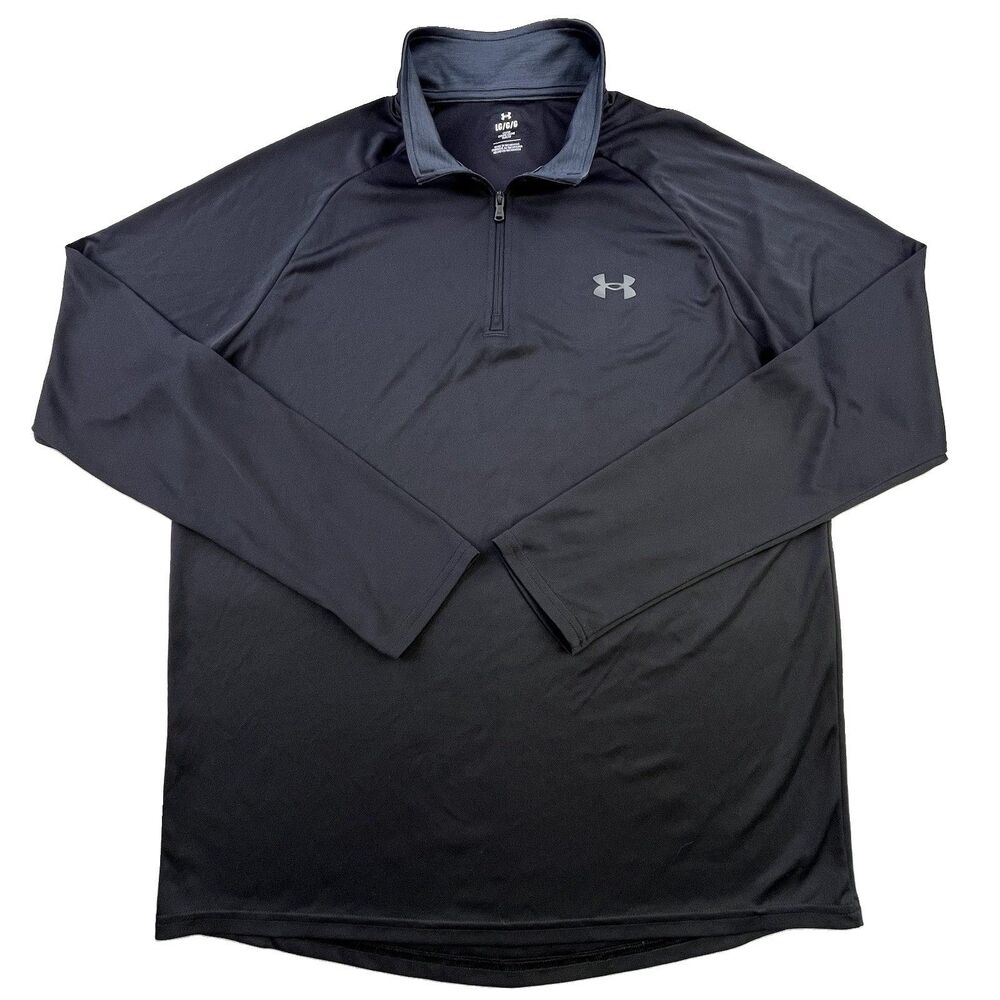 Under Armour 1/4 Zip Pullover Men’s L Black Performance Lightweight Golf Loose